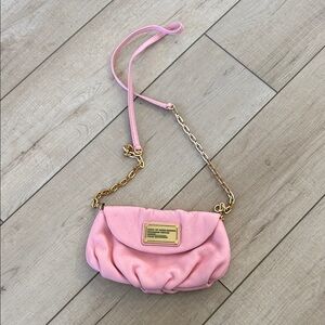 Marc by Marc Jacobs Pink Pebbled Leather Chain Strap Crossbody